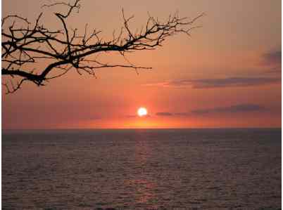 Sun setting over the ocean