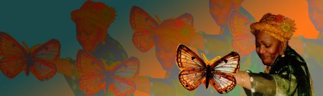 Iya Oshun Oshogbo and butterflies