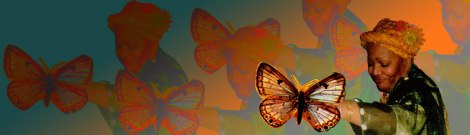 Iya Oshun Oshogbo and butterflies