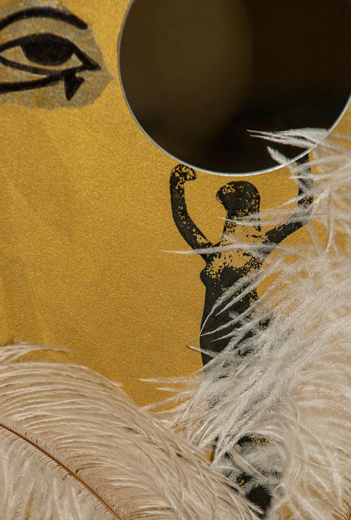 Ma'at's Mirror - digital 1: detail of mixed media sculpture, digital image © 2017