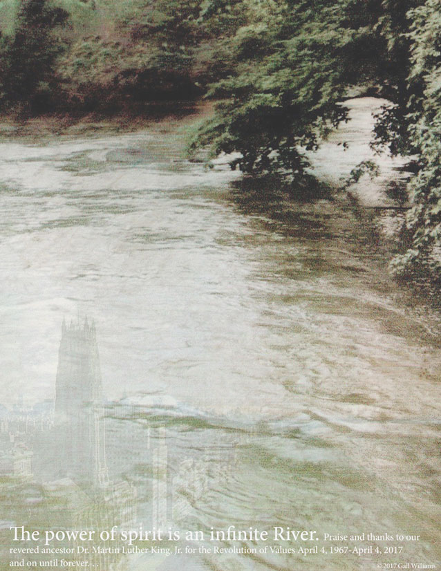 The power of spirit is an infinite River. digital photo collage & text, © 2017